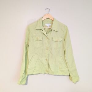 Vintage Jones New York 100% Linen Pastel Green Shirt/Jacket